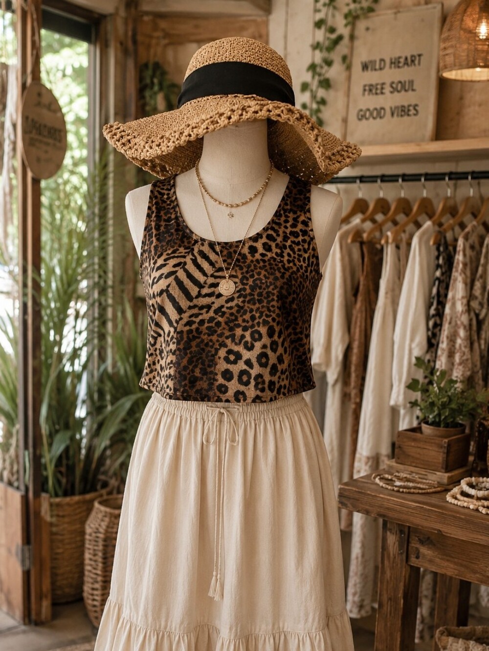 Vintage 90s Jessica Howard Animal Print Crop Tank Top Leopard Cheetah Safari